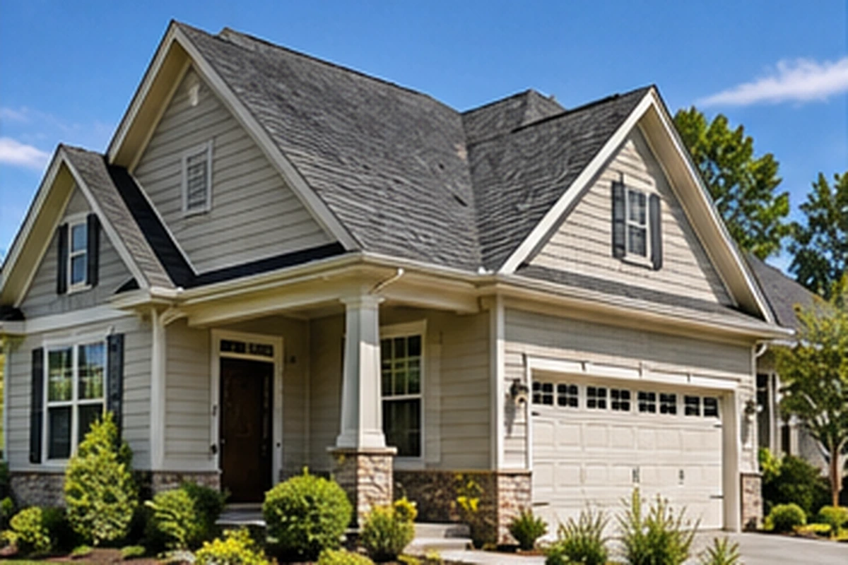 Residential North Carolina home with a professionally installed asphalt shingle roof